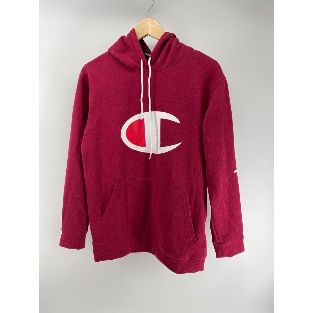 Champion Reverse Weave Magenta Pink Hoodie Sweatshirt Men's M Embroidered
